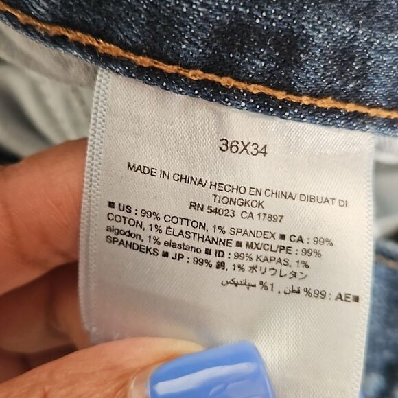 Old Navy Men Slim Fit Jeans 36×34 Dark Blue Washed - Picture 7 of 16